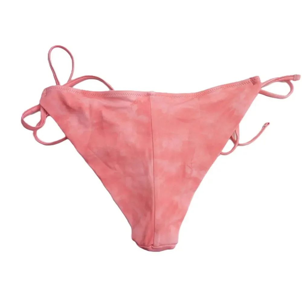NWT Aerie Swim Floral Tie-dye Beaded Side Tie Cheekier Bikini Bottom S